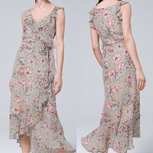 White House Black Market Ruffle Floral Print Dress